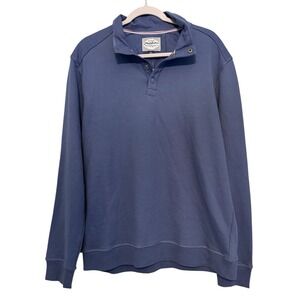 Flag & Anthem Blue Pullover Men's Henley Sweatshirt Size L NWT